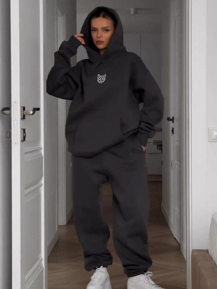 Damen Oversize Kapuzenpullover Set mit Jogginghose Norvielle