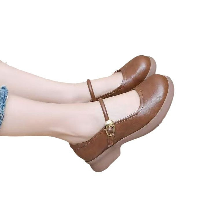 Damen Ballerinas Mary Jane Elegantem Riemen Bequem