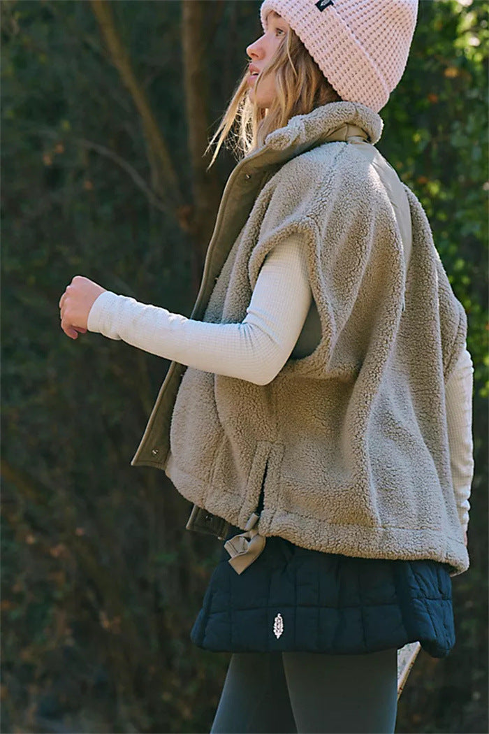Damen Kapuzenjacke Kuschel-Fleece Regulierbarer Saum