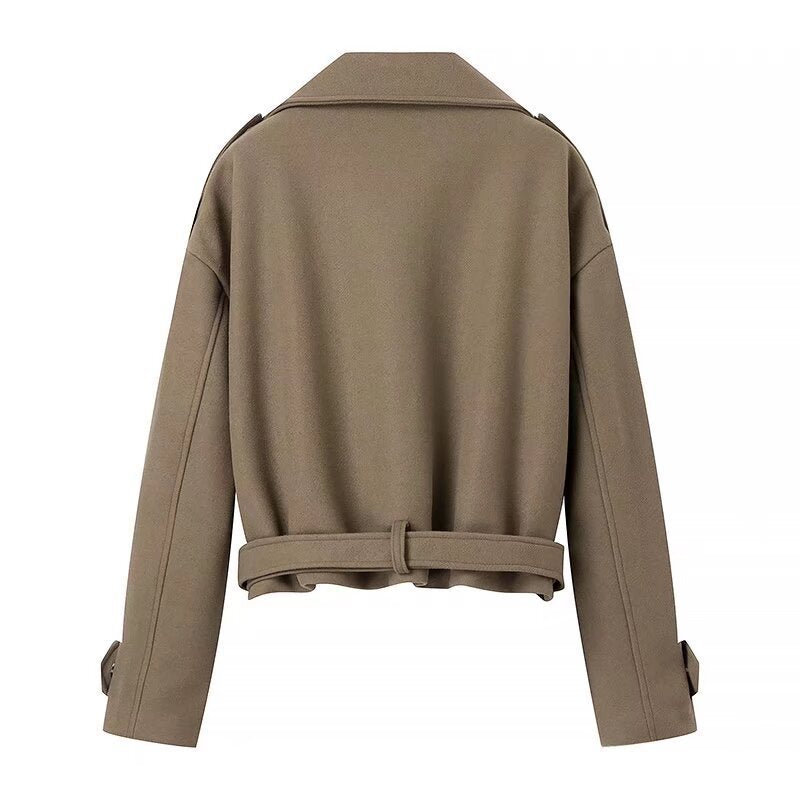 Damen Bikerjacke Leder Gürteldetail