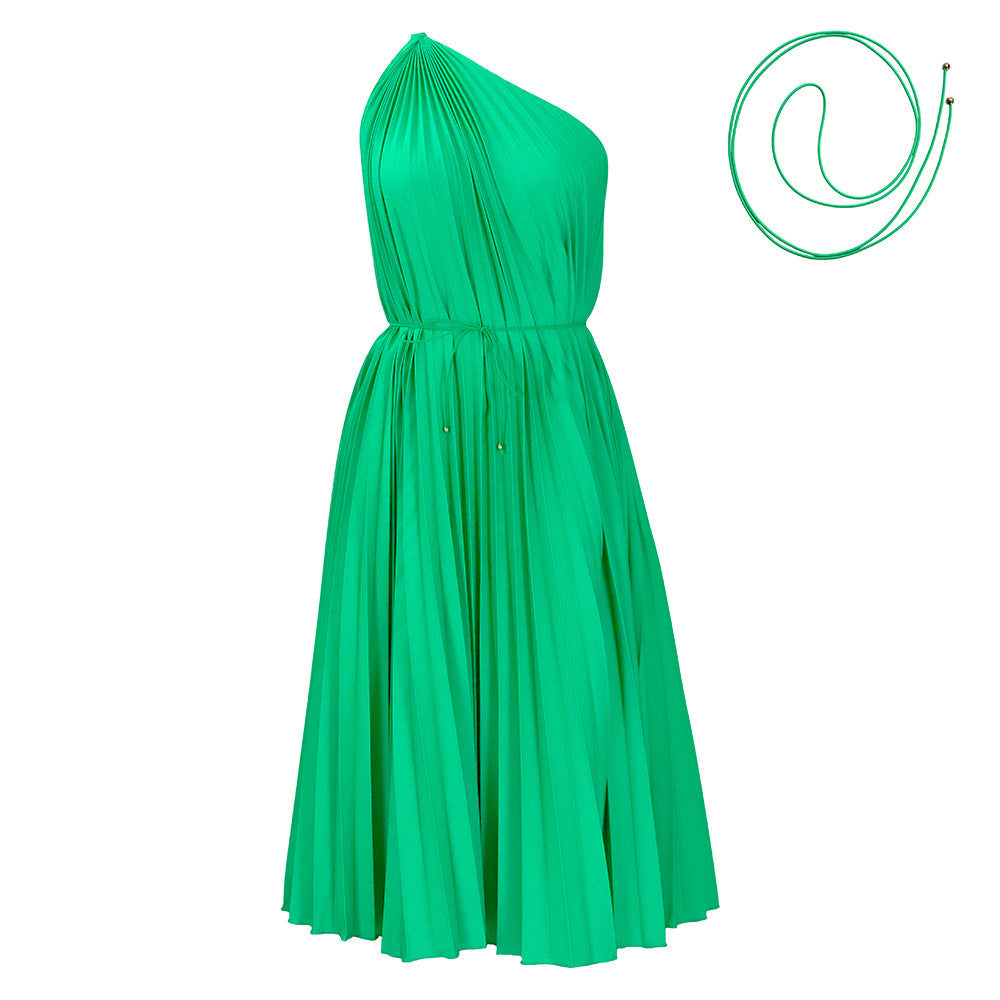 Damen Wickelkleid Asymmetrisch Faltenlegung Elegantes Design