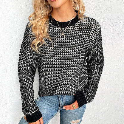 Damen Strickpullover Rautenmuster Fledermausärmel Norvielle