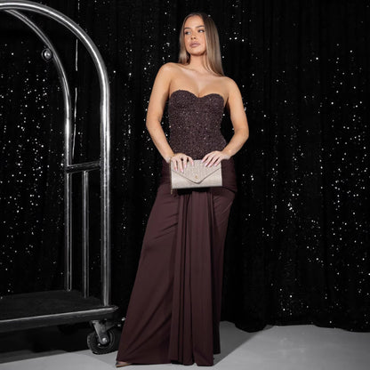 Damen Abendkleid Korsettdesign Fließender Rock Norvielle