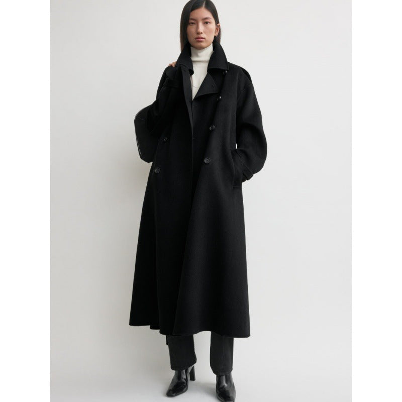 Damen Überlanger Trenchcoat aus Wolle Norvielle