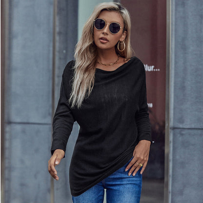 Damen Tunika Schulterfrei Elegante Raffung Norvielle