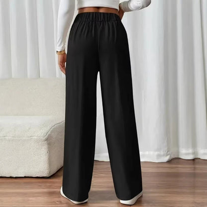 Damen Hochbundhose Weites Bein Mit Knöpfen