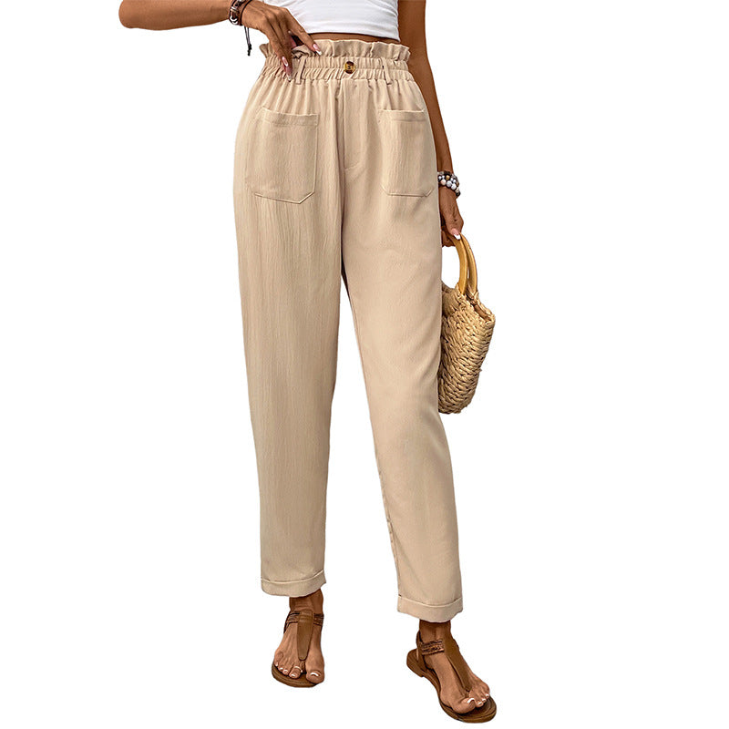 Damen Chinohose Elastischer Bund Praktische Taschen Norvielle