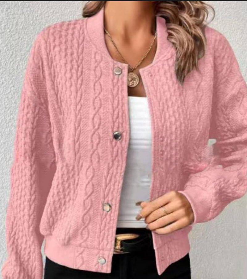 Damen Strickjacke Zopfmuster Strick Norvielle Beige