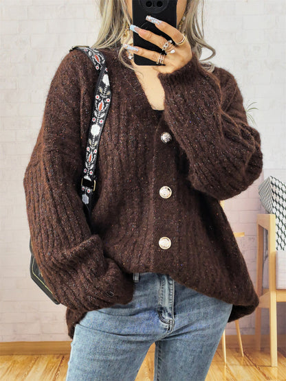 Damen Strickjacke mit Knöpfen Norvielle