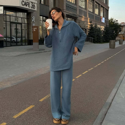 Damen Strickpullover Kapuze Reißverschluss Norvielle - Norvielle