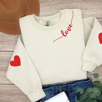 Damen Sweatshirt Herzen-Design Lässiger Schnitt Norvielle