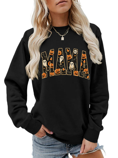 Damen Sweatshirt Halloween-Design Baumwolle Bequem
