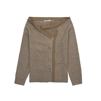 Damen Cardigan Kuschelweich Bindegürtel Beige