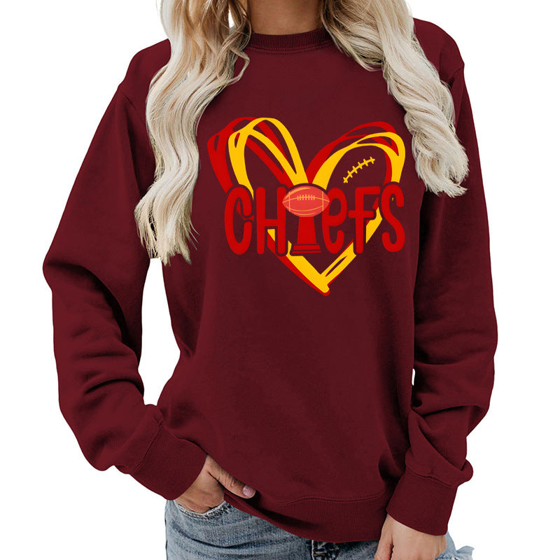 Damen Sweatshirt Herzmotiv Sportgrafiken Norvielle