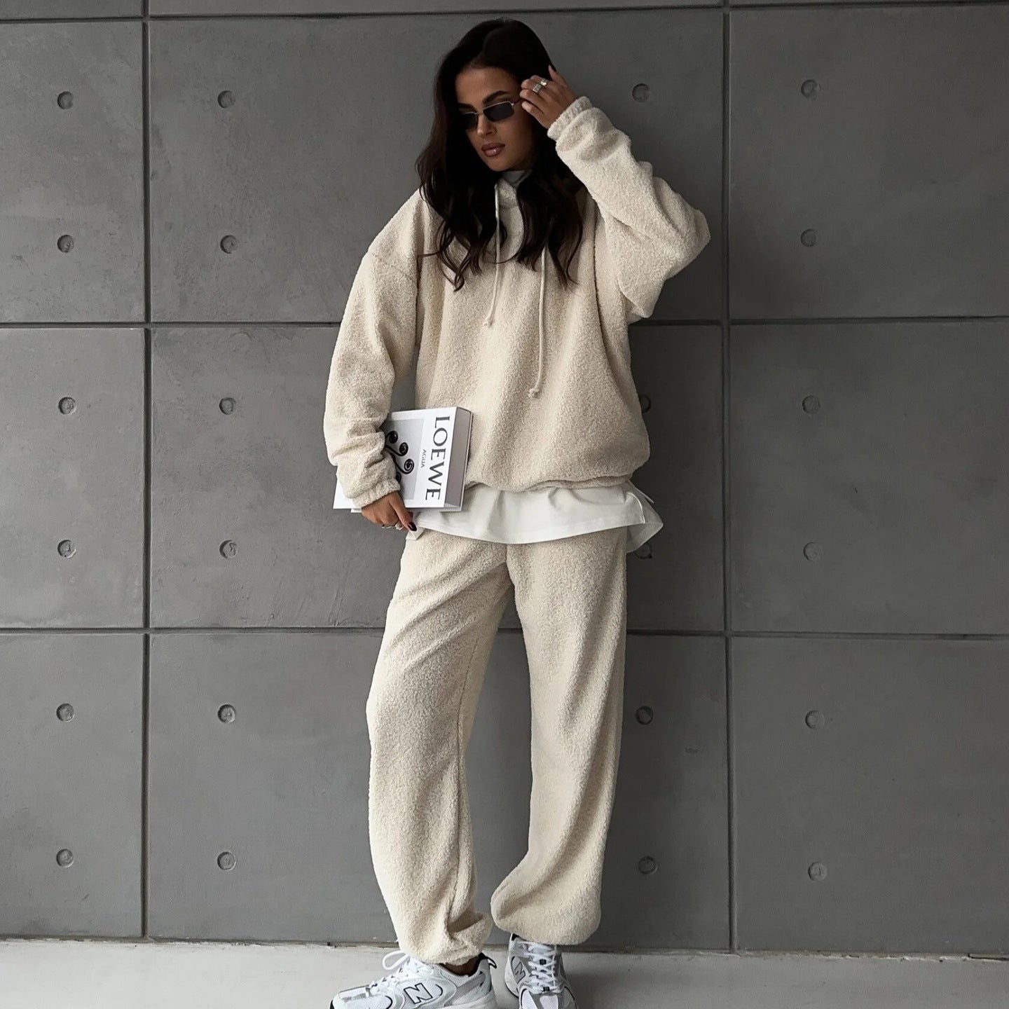 Damen Fleece Lounge Set Weites Kuscheliges Norvielle