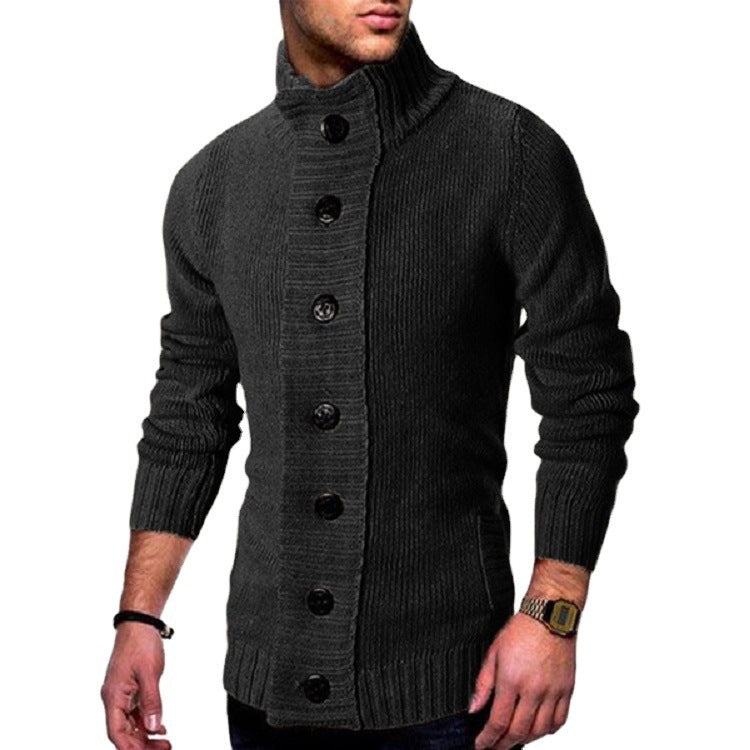 Herren Strickjacke Hochkragen Komfortabel
