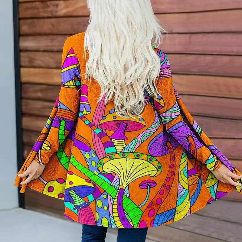 Damen Kapuzenpullover Weit Norvielle Bunt