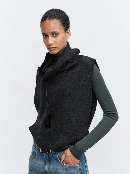 Damen Strickweste Hochkragen Norvielle