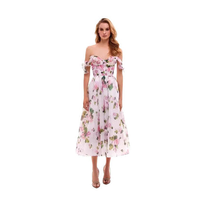 Damen Midi-Kleid Florales Design Norvielle