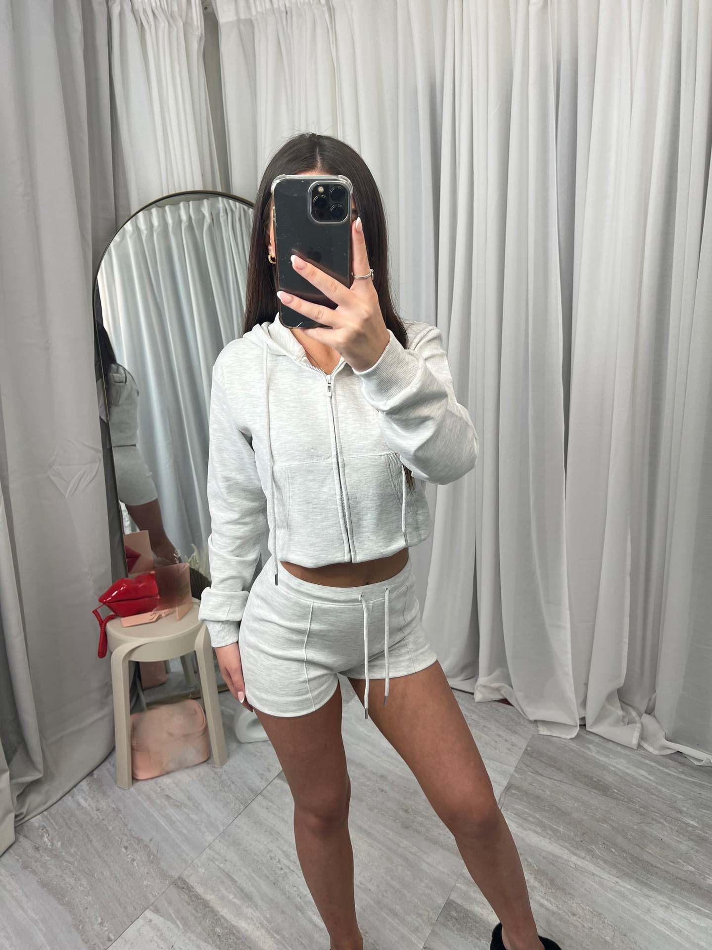 Damen Sportliches Kurzset mit Kapuze
