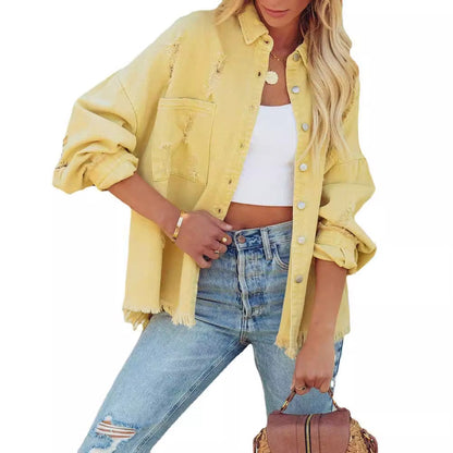 Damen Oversized Jeanshemd
