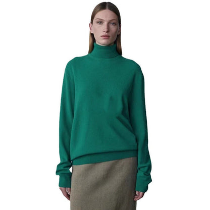 Damen Rollkragenpullover Wolle Gemütlich Beige