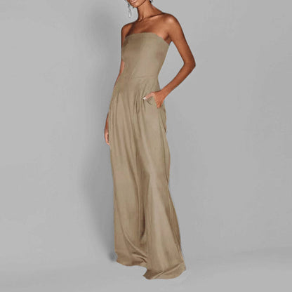 Damen Abendkleid Strapless Mit Taschen Norvielle
