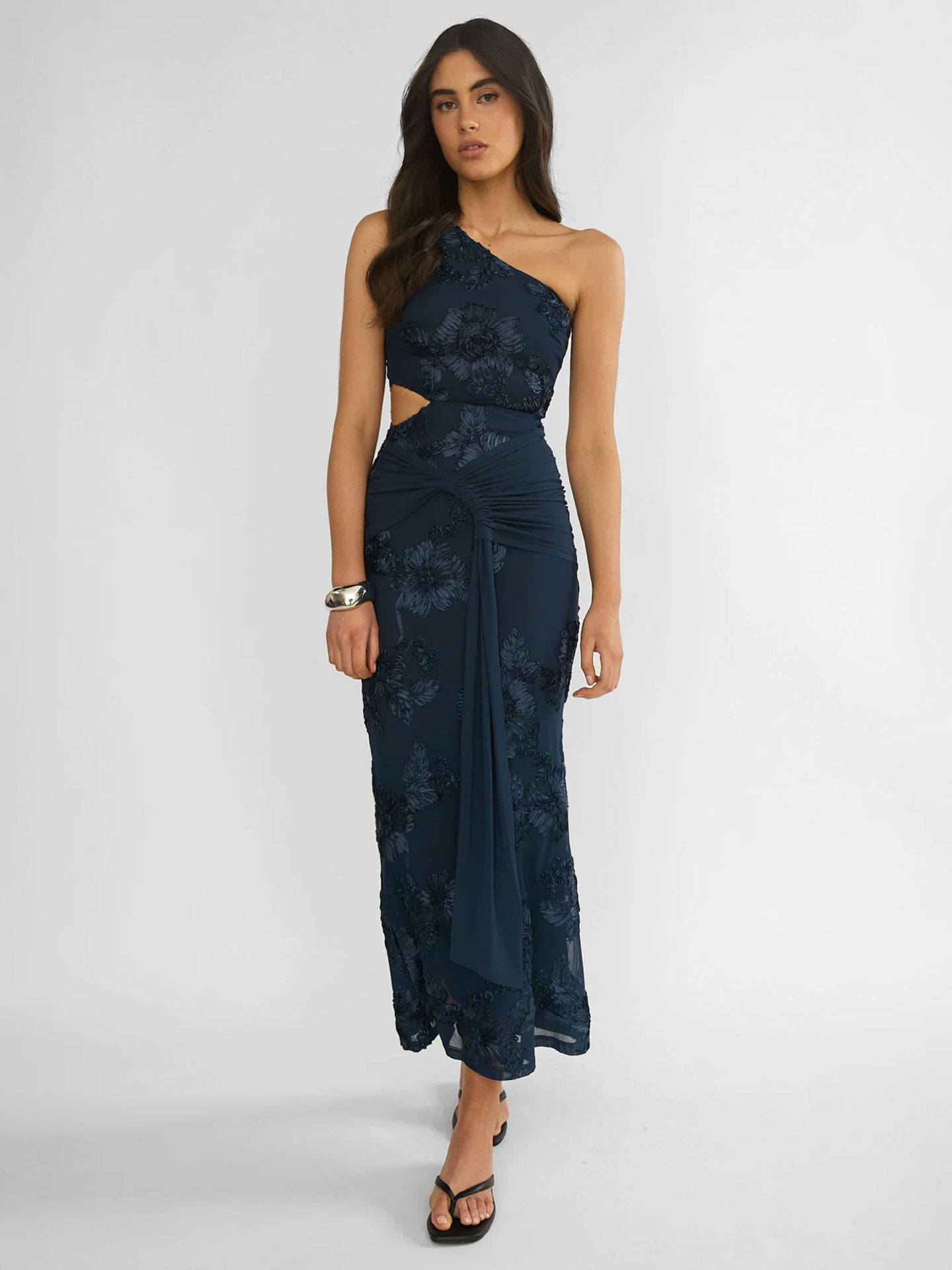 Damen Abendkleid Asymmetrisch Florales Design Norvielle