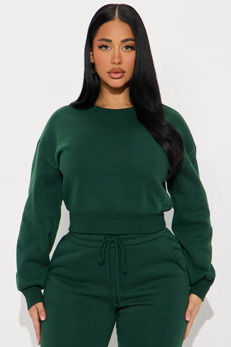 Damen Cropped Sweatshirt Voluminöse Ärmel Norvielle