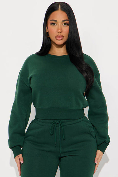Damen Cropped Sweatshirt Voluminöse Ärmel Norvielle