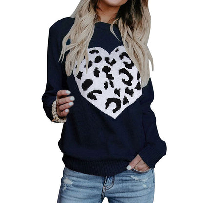 Damen Pullover Herz-Muster Norvielle