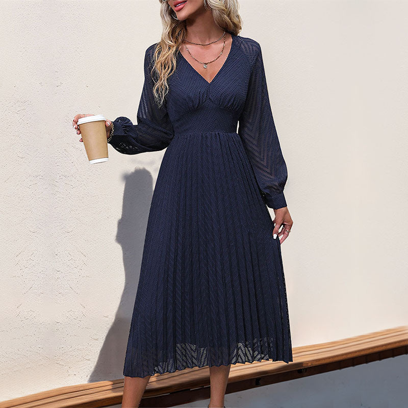 Damen Midi-Kleid Rüschung Figurschmeichelnd Norvielle