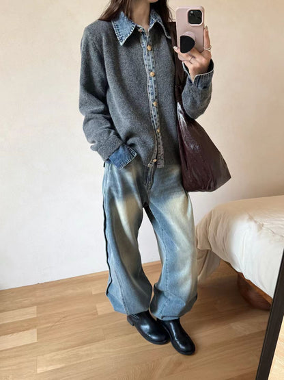 Damen Strickjacke Norvielle mit Kragen und Knöpfen Elegantes Design