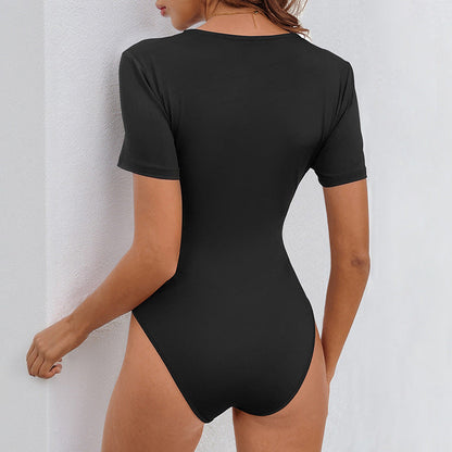 Damen Spitzen-Shirt V-Ausschnitt Figurbetonter Schnitt Weiß