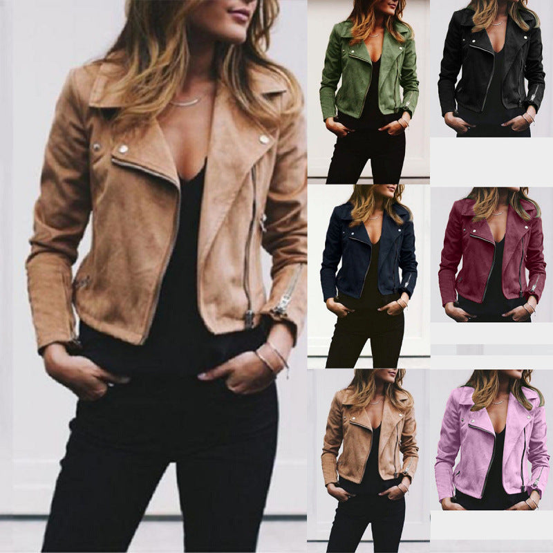 Damen Bikerjacke glattes Obermaterial schwarz