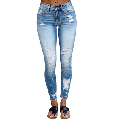 Damen Skinny Jeans Ripped Details