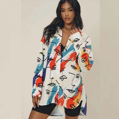 Damen Oversized Bluse Norvielle