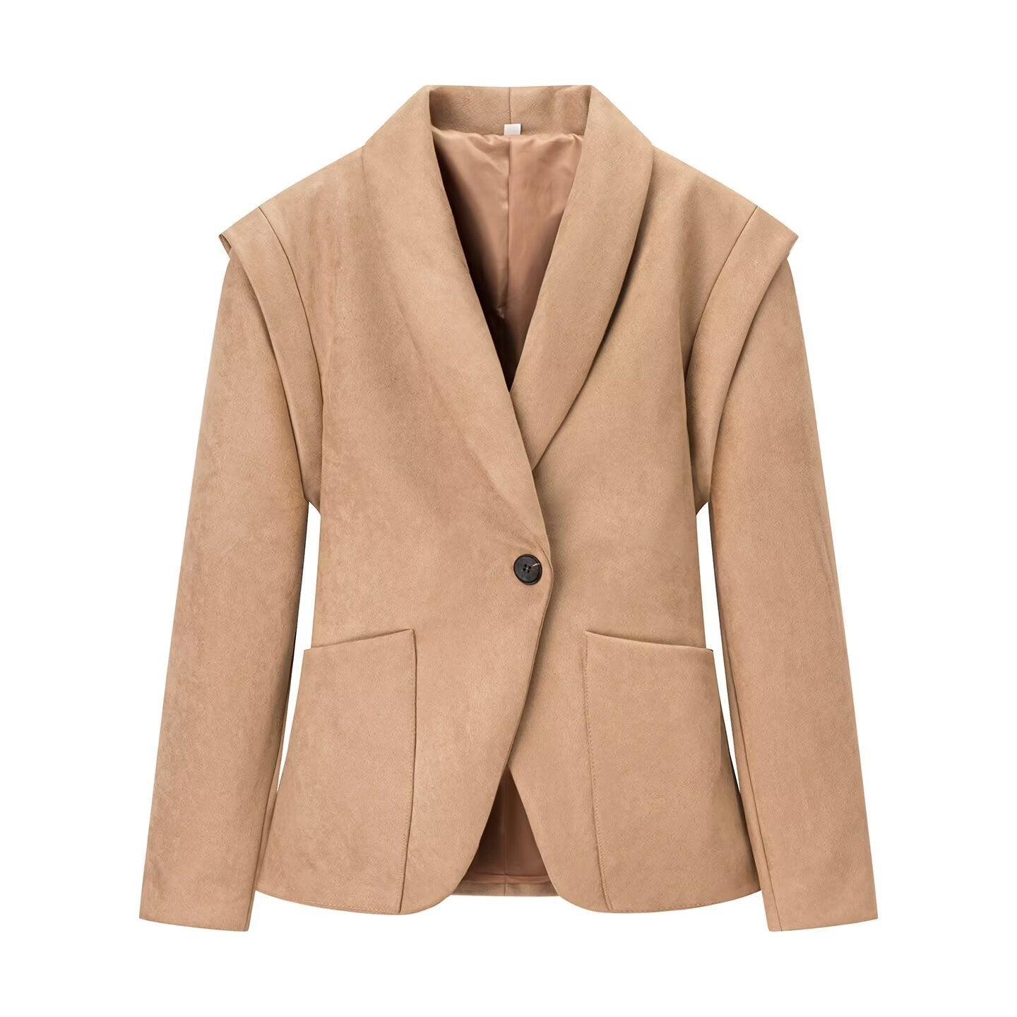 Damen Blazerjacke Wildlederimitat Weich