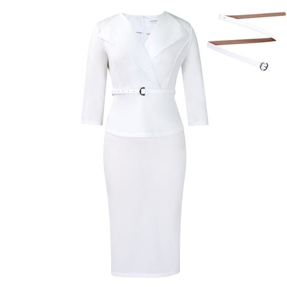 Damen Business Kleid mit abnehmbarem Gürtel Norvielle