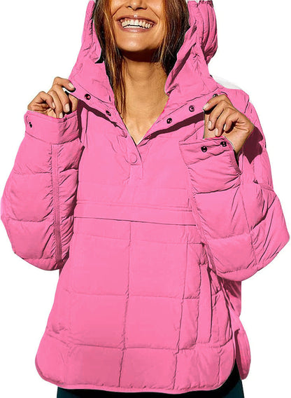 Damen Steppjacke Übergröße mit Kapuze Norvielle
