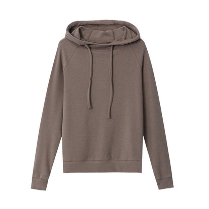 Damen Kapuzenpullover Lässig Elegante Passform Beige