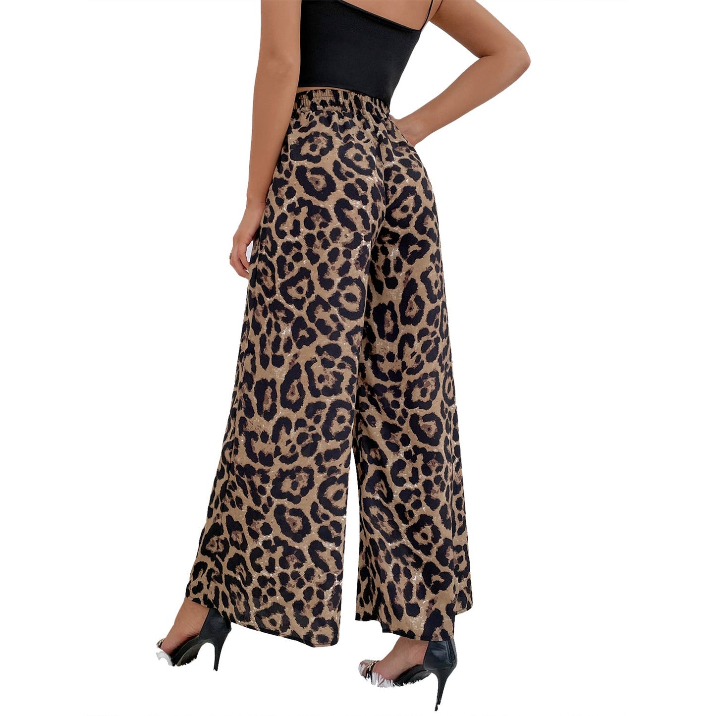 Damen Leoparden-Haremshose Elastisch