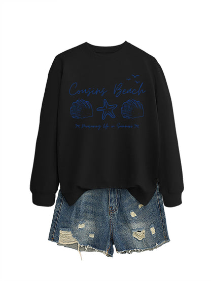 Damen Sweatshirt Maritimes Motiv Bequemer Schnitt Norvielle