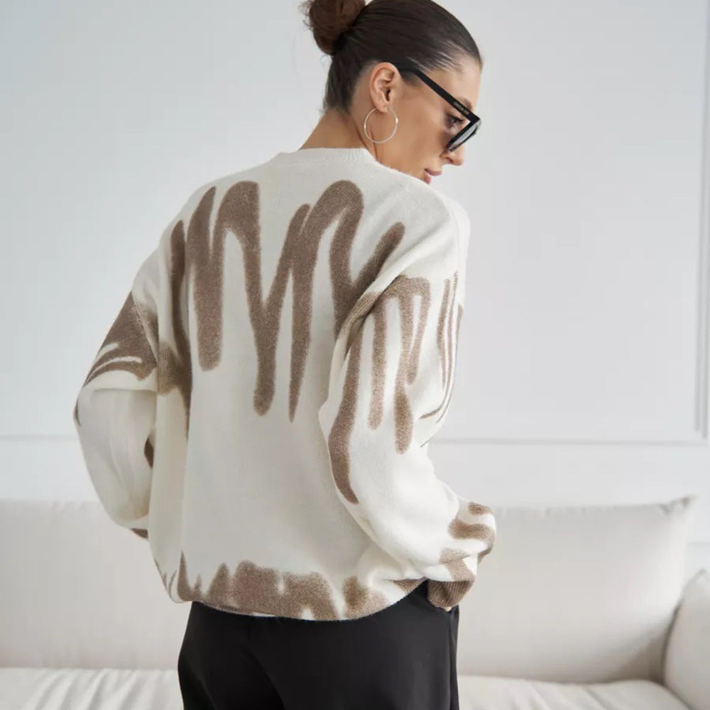 Damen Pullover Moderner Farbverlauf Lässiger Schnitt