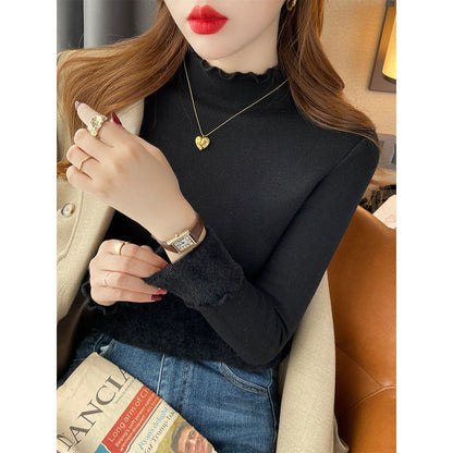 Damen Langarmshirt Rüschensaum Elegantes Design Norvielle