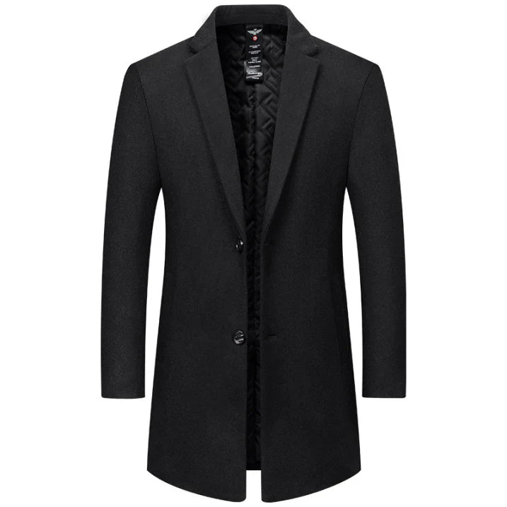Herren Langmantel Durchgehendes Design Klarer Schnitt