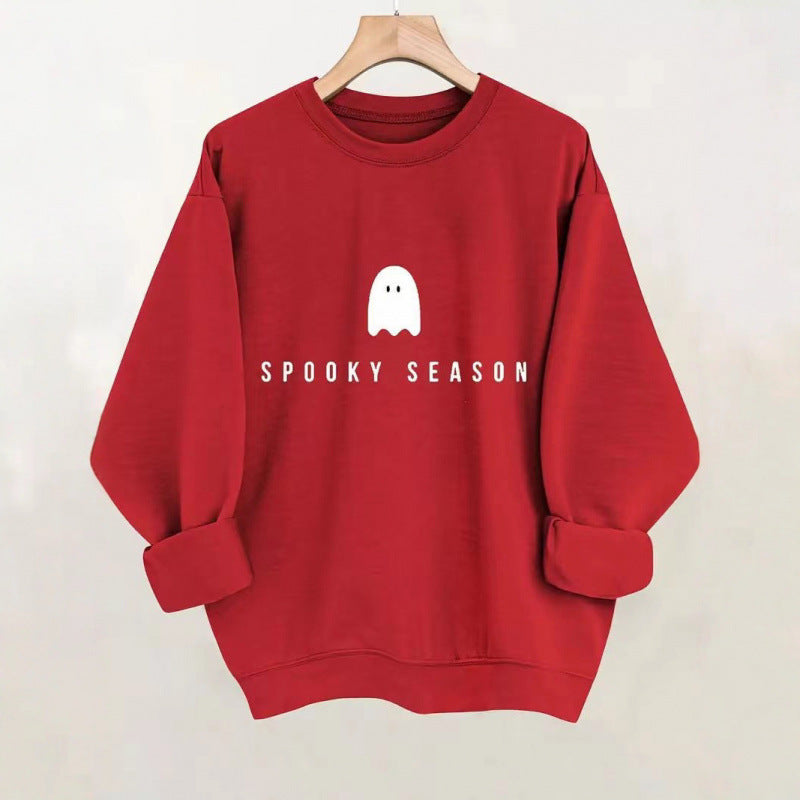 Damen Sweatshirt Weiches Innenfleece Gruselmotiv