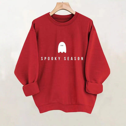 Damen Sweatshirt Weiches Innenfleece Gruselmotiv