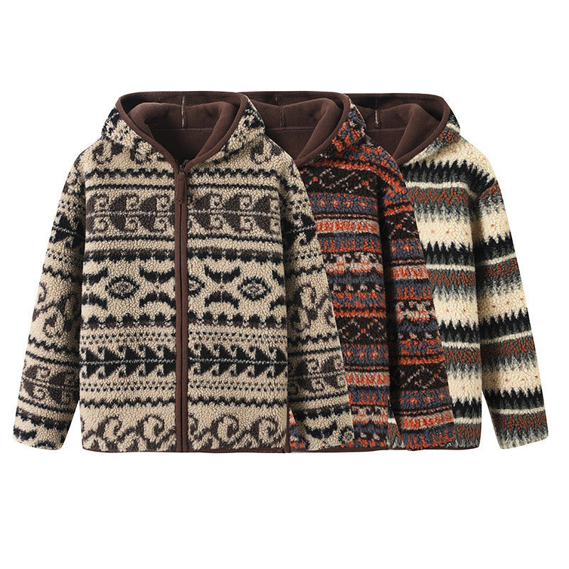 Damen Fleecejacke Mit Muster Grün