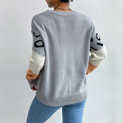 Damen Strickpullover Lässig Animalisches Muster